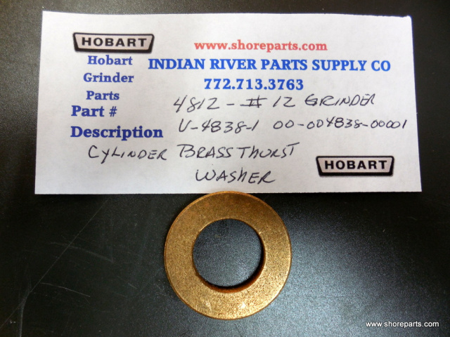 Hobart Brass Cylinder Thrust Washer For #12 Grinders 1-3/8" OD 3/4" ID 1/8" Thick 
